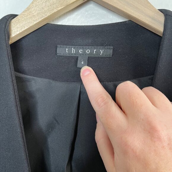 Theory Womens Black Idra Pryor Open Front Business Blazer Jacket Size 4 - Picture 3 of 10